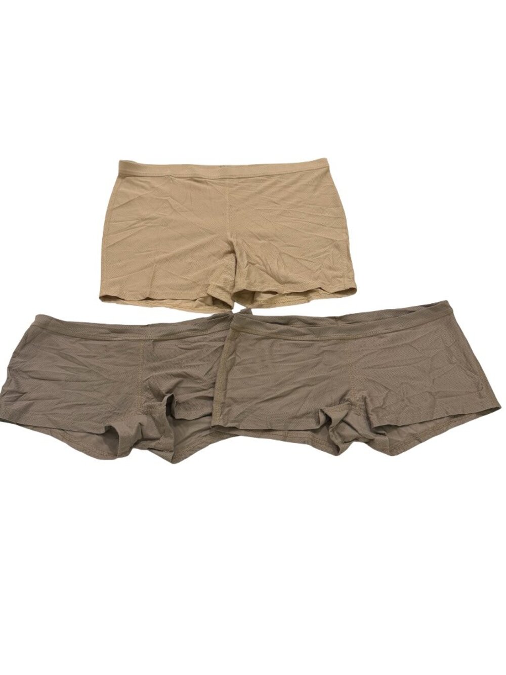 Duluth Trading Co Tan Taupe Boxer Brief Panties Bundle Set 3 Large Women's